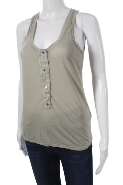 Standard James Perse Womens Henley Sleeveless Cotton Tank Gray Size 0