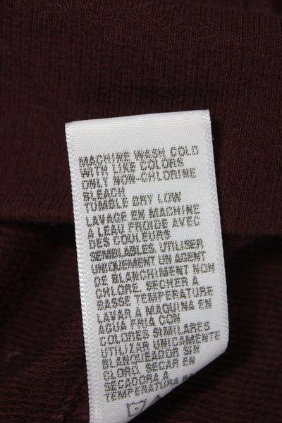 Standard James Perse Women Full Zip Cotton Hoodie Red V-Neck Long Sleeve Size 0