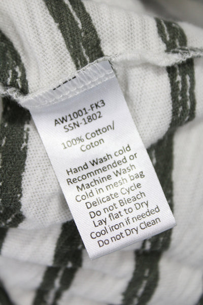 ATM Womens Striped Cotton Scoop Neck Sleeveless Tank Gray Size XS