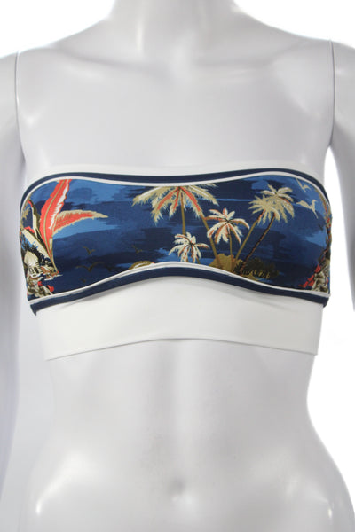 Dsquared2 Women Three Piece Set Floral Cotton Tropical Blue Bikini Size S