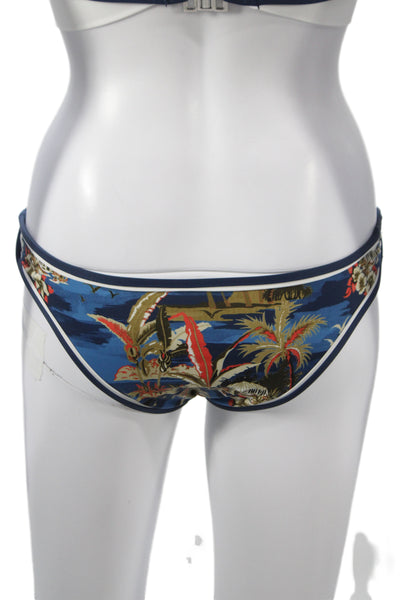 Dsquared2 Women Three Piece Set Floral Cotton Tropical Blue Bikini Size S