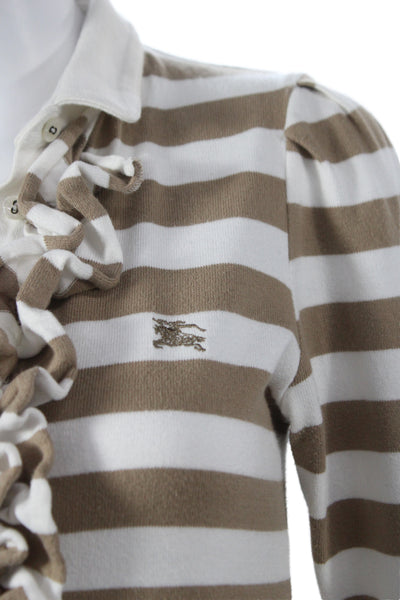 Burberry London Blue Label Womens A-Line Beige 3/4 Sleeve Dress Size 38