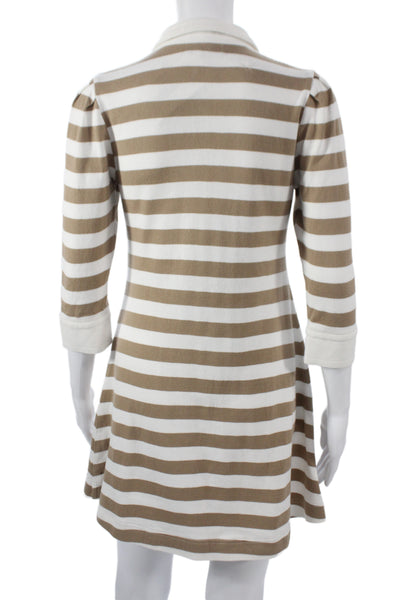 Burberry London Blue Label Womens A-Line Beige 3/4 Sleeve Dress Size 38