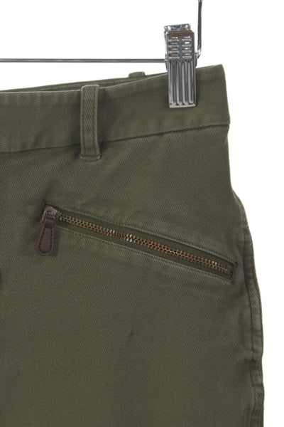 Ralph Lauren Blue Label Women Chino Pants Green Cotton Hook & Eye Size 2