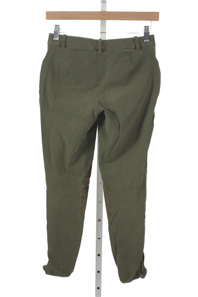 Ralph Lauren Blue Label Women Chino Pants Green Cotton Hook & Eye Size 2