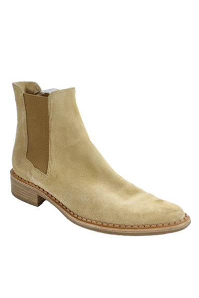Vince Womens Slip On Block Heel Pointed Toe Ankle Boots Brown Suede Size 7M