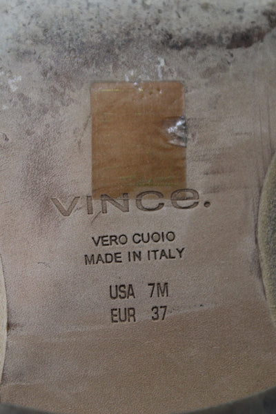 Vince Womens Slip On Block Heel Pointed Toe Ankle Boots Brown Suede Size 7M