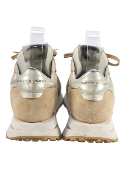 Philippe Model Womens Lace Up Chunky Suede Trainers Sneakers Brown Size 37