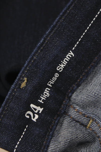 Levis Women Skinny Blue High Rise Cotton Blend Jeans Size 24