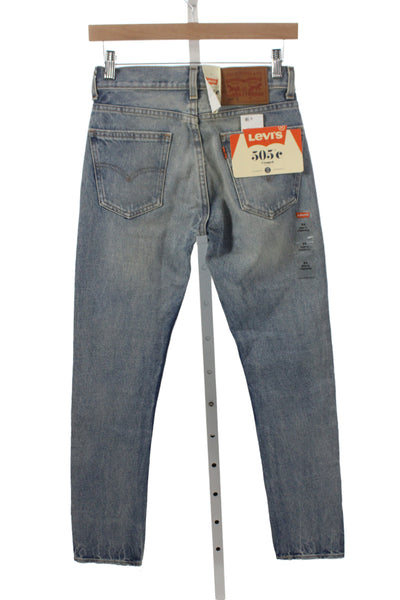 Levis Womens Cropped High Rise Jeans Blue 28in Inseam 100% Cotton Size 24