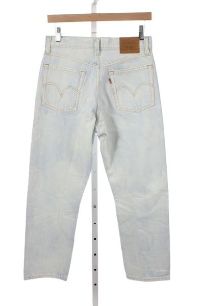 Levis Womens Straight Jeans Blue High Rise Button Size 27