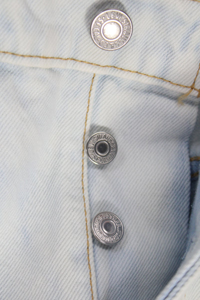 Levis Womens Straight Jeans Blue High Rise Button Size 27