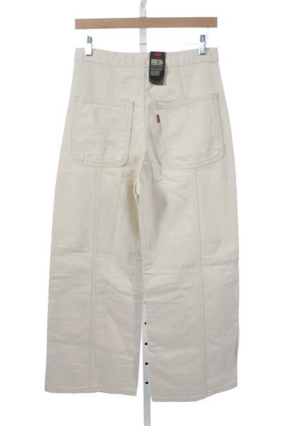 Levis Womens Cropped High Rise Beige Cotton Pants Size 27