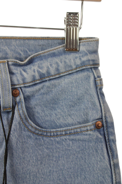 Levis Womens Blue Straight Jeans High Rise Button Fly Size 25