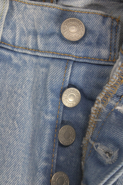 Levis Womens Blue Straight Jeans High Rise Button Fly Size 25