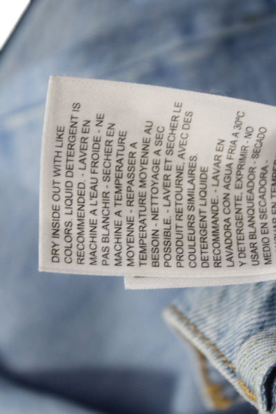 Levis Womens Blue Straight Jeans High Rise Button Fly Size 25