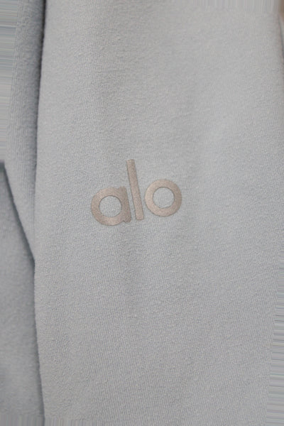 Alo Women Blue Collared Zip Pullover Casual Size S