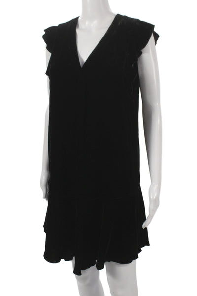 Joie Womens Black V-Neck Shift Dress Rayon Sleeveless Pullover Size S