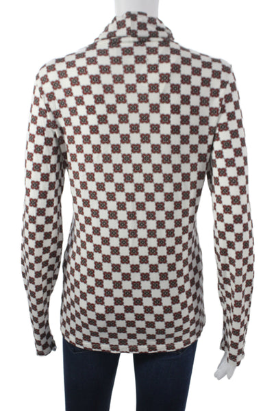 Cara Cara Womens Geometric Tshirt Turtleneck Long Sleeve Multicolor Pima Size M