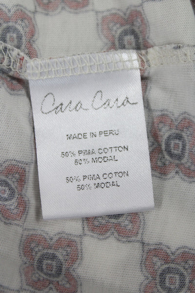 Cara Cara Womens Geometric Tshirt Turtleneck Long Sleeve Multicolor Pima Size M