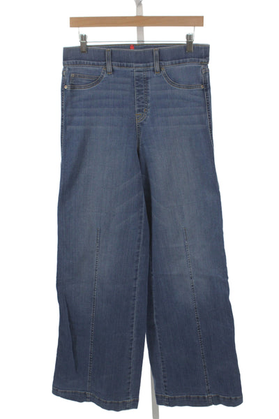 Spanx Womens Wide-Leg Blue Jeans Size M