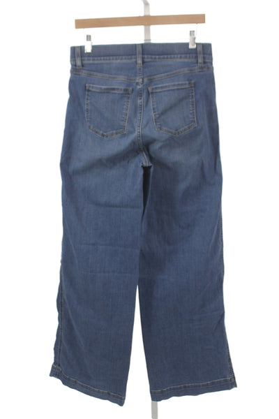 Spanx Womens Wide-Leg Blue Jeans Size M