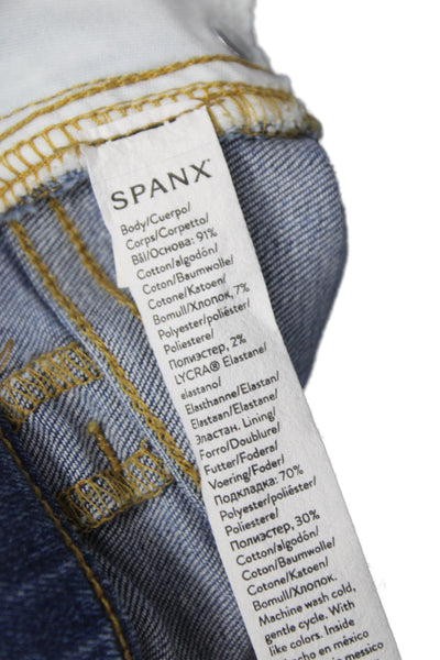 Spanx Womens Wide-Leg Blue Jeans Size M