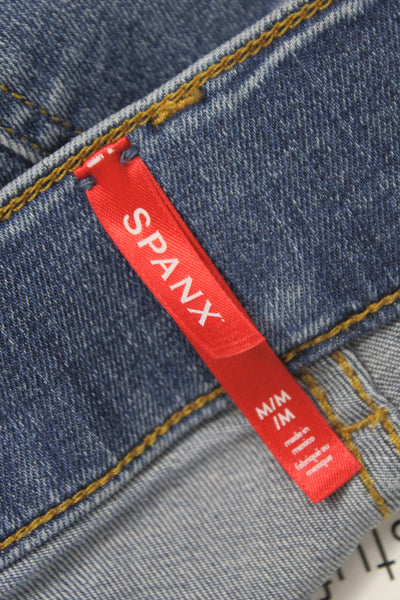 Spanx Womens Wide-Leg Blue Jeans Size M