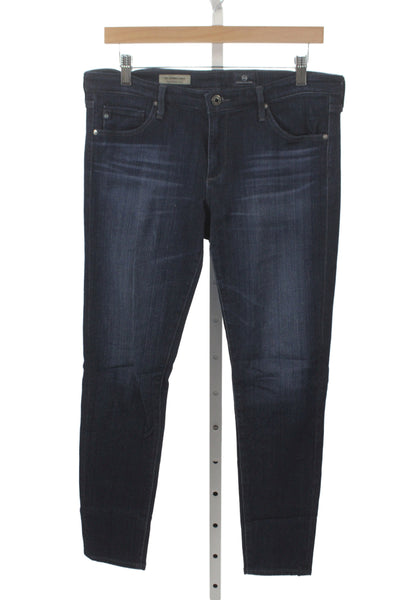 AG Adriano Goldschmied Womens Ankle Jeans Blue High Rise Cotton Blend Size 30