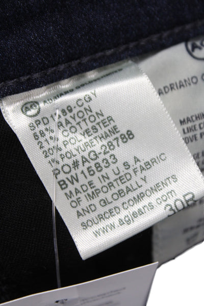 AG Adriano Goldschmied Womens Ankle Jeans Blue High Rise Cotton Blend Size 30