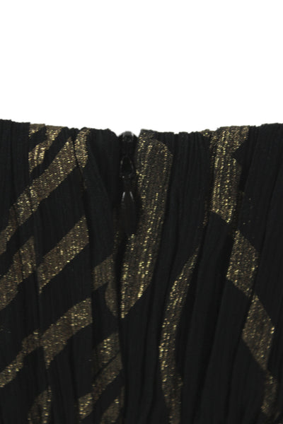 Oleg Cassini Womens Maxi Dress Black Silk Sleeveless Animal Print Size 14