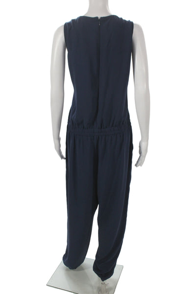 Cabi Womens Jumpsuit Sleeveless Scoop Neck Blue Polyester Zip Size XL