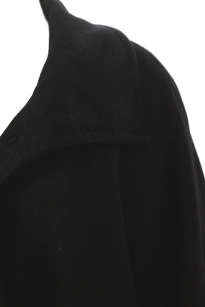 Ellen Tracy Women Black Wool Blend Overcoat Long Sleeve Snap Size 14