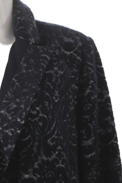Cabi Women Black Floral Blazer Long Sleeve Polyester Button Size 14
