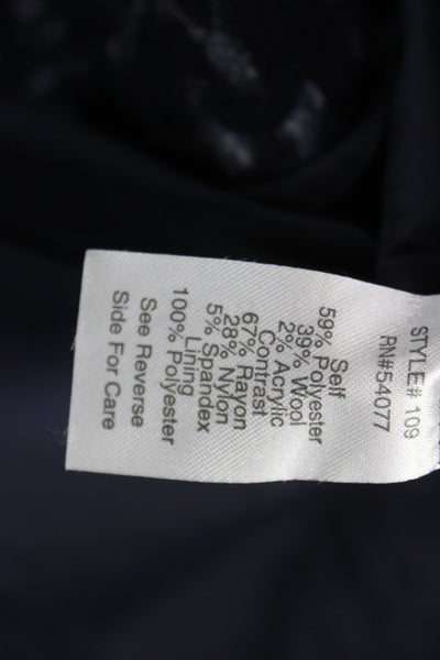 Cabi Women Black Floral Blazer Long Sleeve Polyester Button Size 14