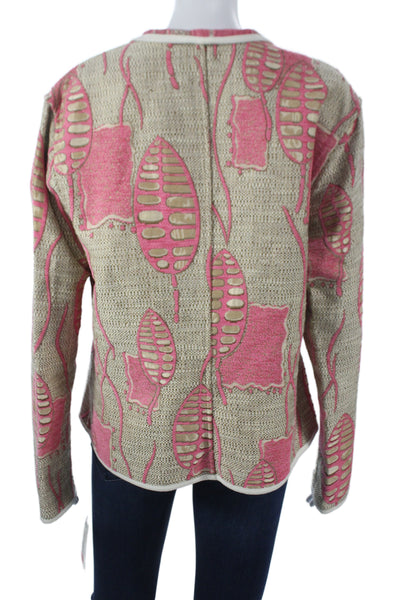 Khangura Womens Multicolor Floral Blazer Button Long Sleeve Size XL