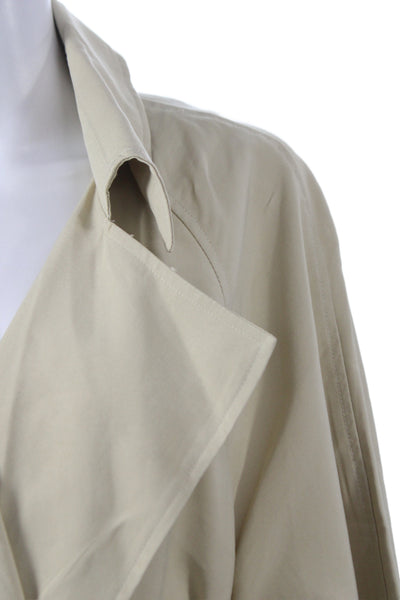 philosophy Womens Trench Coat Beige Viscose Tie Long Sleeve Size XL