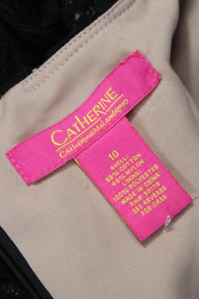 Catherine Catherine Malandrino Womens Sheath Dress Black Size 10 Tall
