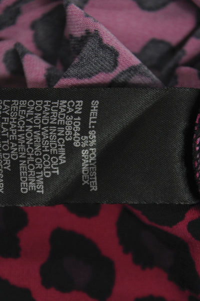Catherine Catherine Malandrino Women Black Animal Print VNeck Dress Size L