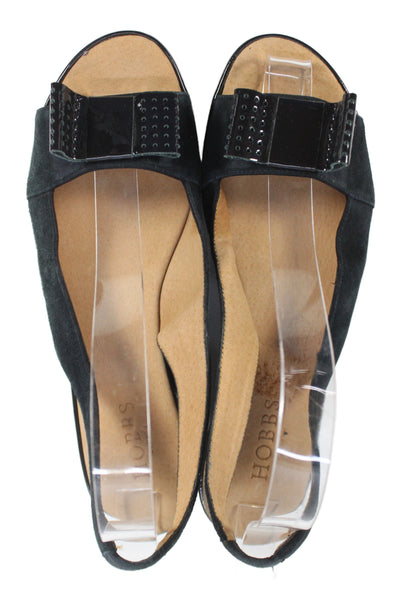 Hobbs London Womens Suede Open Platform Sandals Black Size 38 8