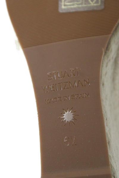 Stuart Weitzman Womens Metallic Wedge Sandals Gold Size 6.5