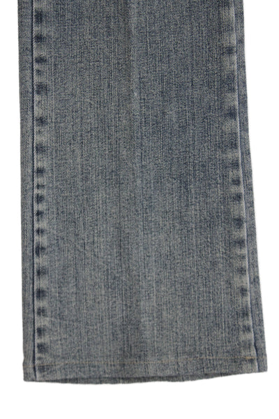 Versace Jeans Womens Straight Jeans Blue Button Mid Rise Cotton Blend Size 30