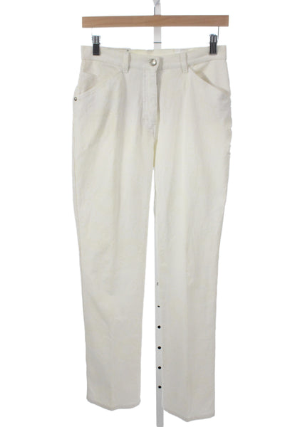 Versace Sport Womens White Geometric Straight Jeans Size 28