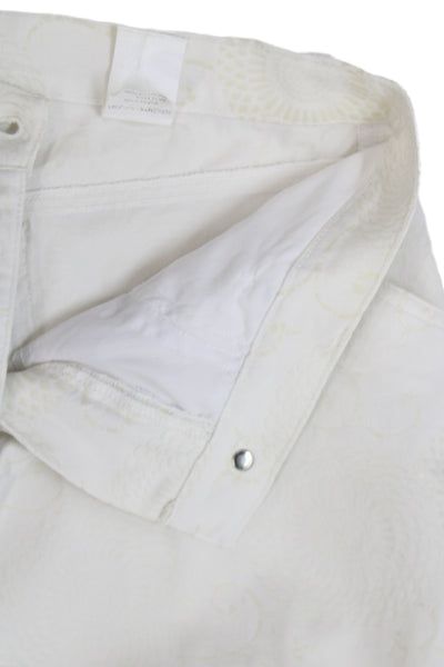 Versace Sport Womens White Geometric Straight Jeans Size 28