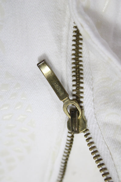 Versace Sport Womens White Geometric Straight Jeans Size 28