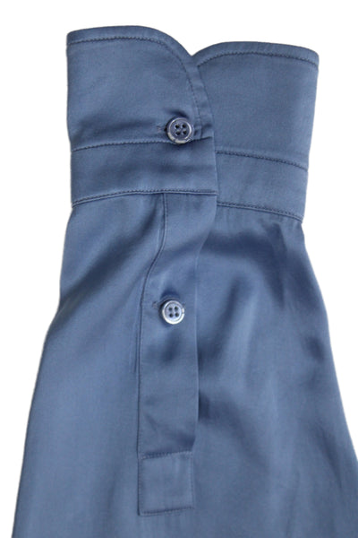 Tom Ford Women Silk Collared Button-Up Blouse Blue Long Sleeve Size 40