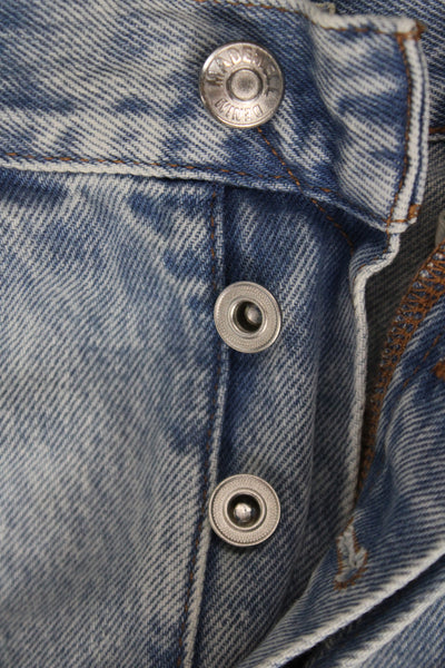 Madewell Women Cut-Off Blue Cotton Button Shorts 90s Size 27