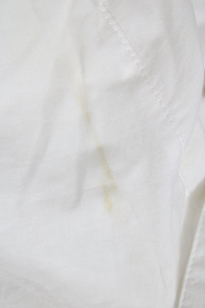 Skall Women White Cotton Shirt Dress Long Sleeve Collared Button Midi Size 36