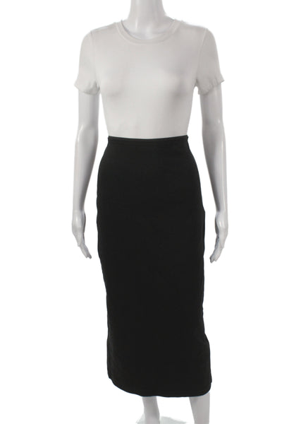 Everlane Womens Maxi Skirt Black Cotton Solid Zip Classic Size S