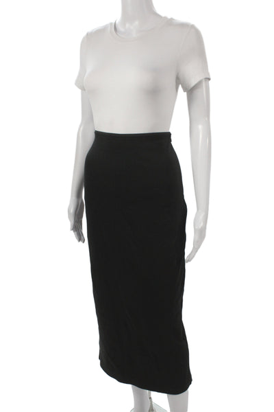 Everlane Womens Maxi Skirt Black Cotton Solid Zip Classic Size S